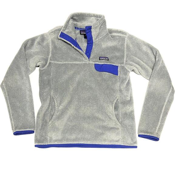 Patagonia Tops - Patagonia Re-Tool Snap T Fleece Jacket Pullover Gray 25442 Polartec Womens Sz M
